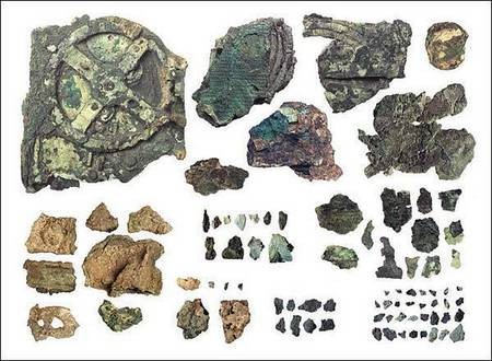 Ancient Moon 'computer' revisited. - There are 82 remaining fragments of the mechanism that contain a total of 30 gears The largest piece contains 27 of the gears