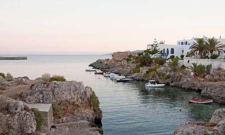 Jemima swimming at the second waterfall down from Mylopotamos - Guardian The port of Avlemonas