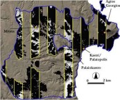 Archeaological survey area - Kythera Island Project. 