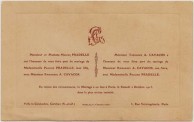 Wedding Invitation - Emmanuel Kavacos and Pauline Pradelle, Paris 1915 