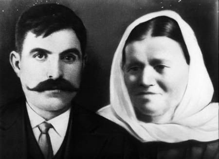 Yeoryi Dimitri Tzortzopoulos (1872?-1918), and Olympia Tzortzopoulos (nee, Tzortzopoulos), (? - 1960), Karavas, Kythera. 