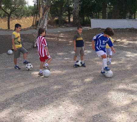 And the junior soccer squad kept on learning its drills... 