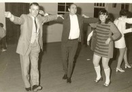 Peter Leonidas Zantiotis  with Mick H Georgas, and Anastasia "Tessie" Zantiotis, dancing. 