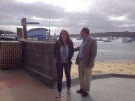 Mayor Theothori Koukoulis with daughter Maria, on the wharf at Doyles, at Watsons Bay 