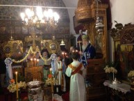 The Archbishop of Kythera conducting the Epithany Day service 