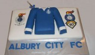 Cake created to celebrate the 40th anniversary of the creation of the Albury Soccer Club 