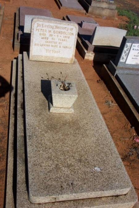 Peter M Condoleon. Gravesite. Old Dubbo Cemetery. 