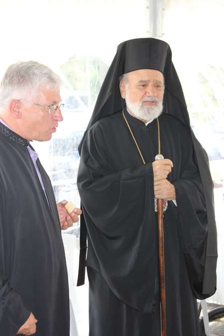 The Foundation Stone is set, at the ceremony held on the church site of Saint Haralambos, Tuggerah - 03 Saint Harry 3