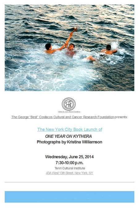 The New York City Book Launch of ONE YEAR ON KYTHERA - Williamson Kristina Book launch
