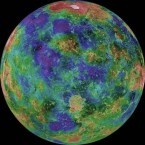 Hemispheric View of Venus Centered at 0 Degrees East Longitude 