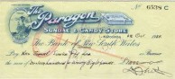 Cheque, Paragon Cafe, Katoomba, 1958. 