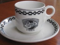 Coffee cup and saucer from Peters & Co café in Kyogle 