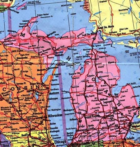 Map of Michigan, USA. 